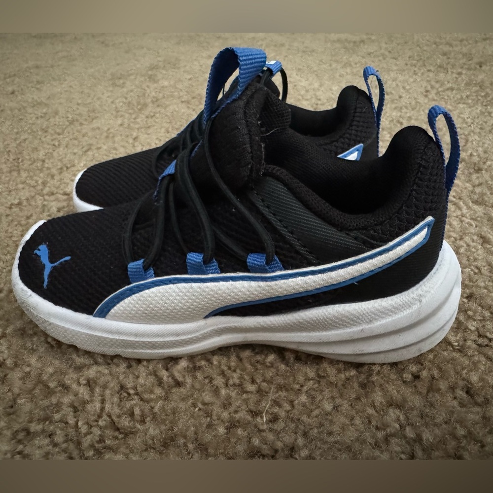 Puma Kids Sneakers in Black, Blue, and White